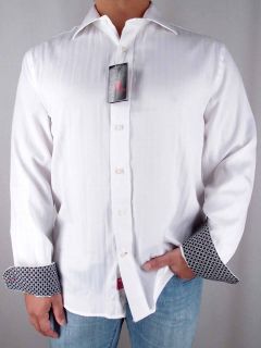 99 Takumi Japan Button Front Dress Shirt Sz L XL Contrast Cuffs Long