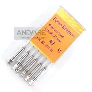 New 2 Dental Peeso Reamers Pack of 32mm Stainless Steel Emporium