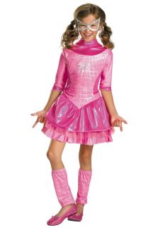 Girls Pink Spider Girl Costume Dress Up Size s 4 6 7 8 NIP Leg Warmer