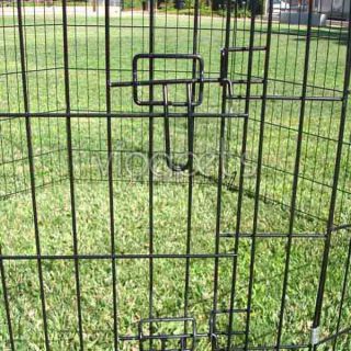 48 black exercise 8 pen fence dog crate cat kennel