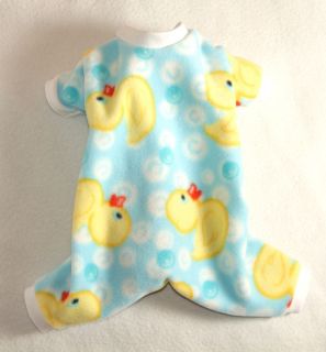 Ducky Cozy Fleece Dog Pajamas clothes PJS pet apparel Medium