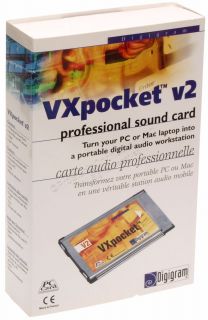 Digigram Vxpocket V2 PC Card SPDIF Digital Audio Laptop Recording
