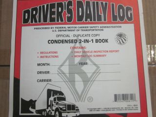 DRIVERS DAILY LOG CONDENSED 2 IN 1 BOOK REGULATIONS INSPECTION REPORT