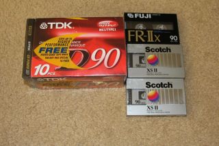 Set 14 Cassette NEW Blank Tapes   TDK D90, Scotch XSII 90, Fuji FR IIx