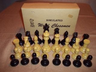 Vintage Drueke Simulated Wood Chess Set No 35 Cmplt Unbroken Heavily