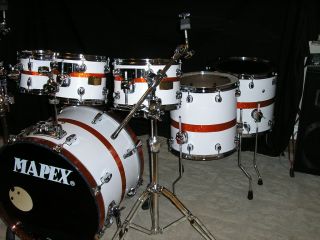 These Mapex Drums Were Wrapped in My White Wrap w Tangerine Sparkle