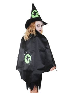   Witch and Moon Hat Cape Halloween Kids Dress Up Costume All Ages