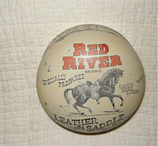  Leather Soap Tin Container Great Graphics Domed Lid Fall Sale