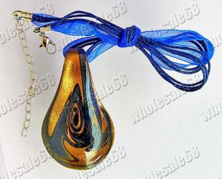 Wholesale 6pcs Water Drop Murano Glass Womens Necklace Charm Bead