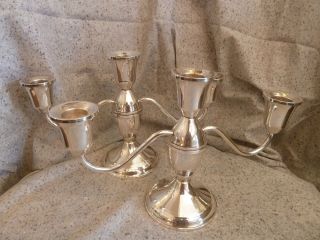 Duchin Creation Sterling Silver 925 Pair of Candelabra Candle Stick