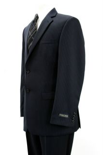 Donald Trump Men’s Suit Black Stripe Suit 2 Button Jacket Flat Front