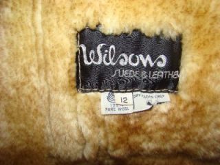 Vintage Wilsons Genuine Leather Shearling Ranch Coat Womens 12 WOW