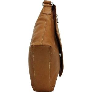 Le Donne Leather Vertical Flap Over Premium Leather Shoulder Bag Tan