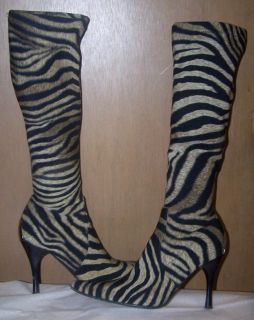 Donald Pliner Couture VANITA2 MO70 Black Tiger Elastic Knee High Boots