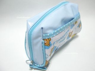 San x Rilakkuma Relax Bear Blue Cosmetic Pouch Bag New