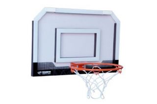 Triumph Sports Door Mount Mini Basketball Hoop with Ball White Black