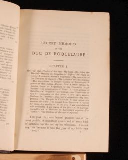 1896 Duc de Roquelaure Secret Memoirs Ed