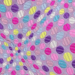 Duchamp Tie Multicolor Polka Dot on Light Purple Narrow Woven Silk
