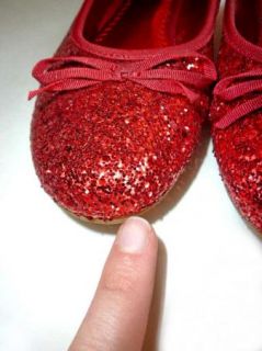 Wizard of OZ Dorothy Girl Ruby RED Glitter Slippers BONGO Shoes   4 US