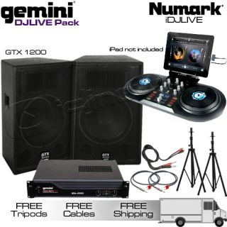  Live Gemini GTX 1200 XGA 2000 DJ Equipment Speaker Sound System