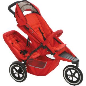 Phil Teds Red Inline Dash Child Stroller w Doubles