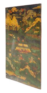  Tibetan Style Horse Racing Motif Colorful Painting Door Panel f203