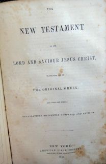 1856 Antique Moser Family Bible w Sampler Doylestown PA