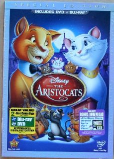 Disney The Aristocats DVD Blu Ray 2 Disc Combo New SEALED Mickey Gift