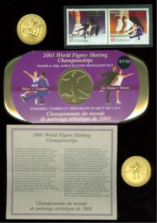 2001 World Figure Skating Stamp Medallion Set Doubles