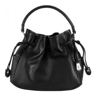   Village Black Denney Leather Drawstring Bag Handbag Purse NEW Only 1