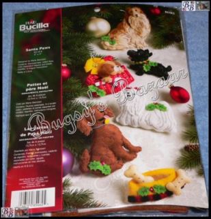 Bucilla 6 Santa Paws Dogs Felt Christmas Ornaments Kit