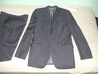 Dolce and Gabbana Charcoal Pinstriped Wool Suit! sz 42R. Classic Sharp