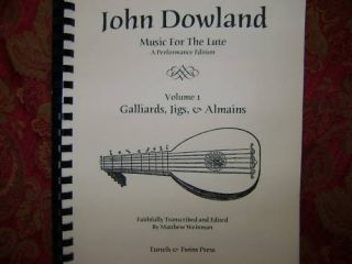 John Dowland Lute Music Book for The Renaissance Lute