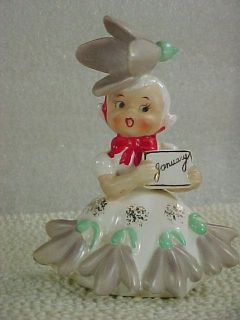 Vintage 1956 Napco January Snowdrop Flower of The Month Girli CI 1931