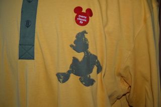 Disney Disneyland Donald Duck Short Sleeve Yellow Green Polo Shirt