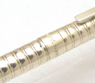 St Dupont Classique Silver Plate Ribbed Ball Point Pen