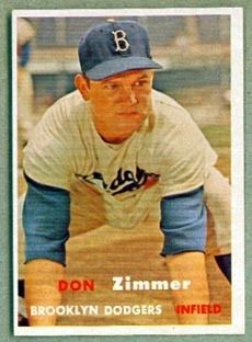  1957 Topps No 284 Don Zimmer Dodgers