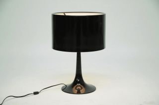 MODERN BLACK TULIP TABLE LAMP ALUMINUM BASE/SHADE CONTEMPORARY NEW