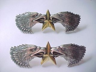 Fancy Western Engraved Double Eagle Head Conchos