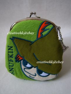  Valley Snufkin Green Plush Clutch Bag Coin Purse Wallet w/ Charm