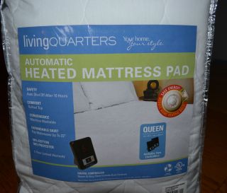 QUARTERS WHITE QUEEN SIZE AUTOMATIC HEATED MATTRESS PAD DUAL CONTROLS