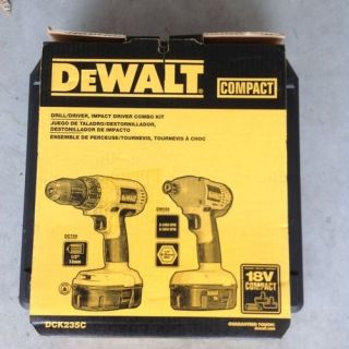 New Dewalt Drill Driver Impact Driver Combo Kit 18 Volt Cordless