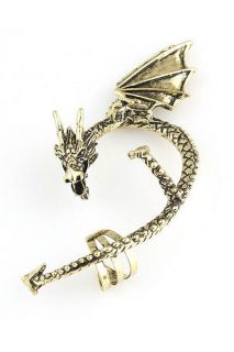 Gothic Perfect Jewellery Dragon Ear Cuff Fastens on Stays in Place
