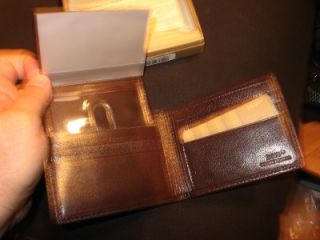 new dopp brown polished leather billfold wallet features great for