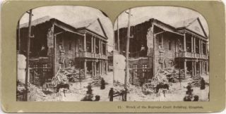 1907 Kingston Earthquake Supreme Court Bldg Stereoview