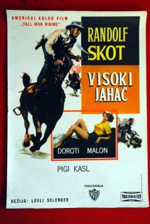  Western Randolph Scott Dorothy Malone 1955 EXYU Movie Poster