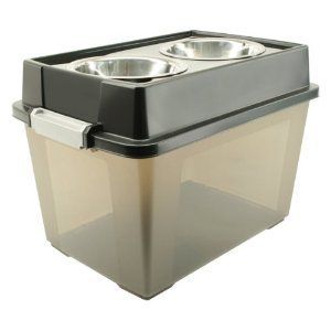   Feeder with Airtight Food Storage double dish dishes bowls dog 5