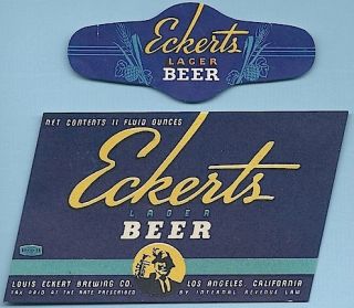 Eckert Brewing Los Angeles Eckerts Lager Beer IRTP Label California