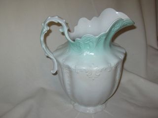 Green White East Palestine Pottery Co Ohio Circa 1890s Awesome Large