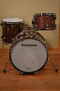 Ludwig 60s Downbeat 12 14 20 Burgundy Sparkle Drum Set